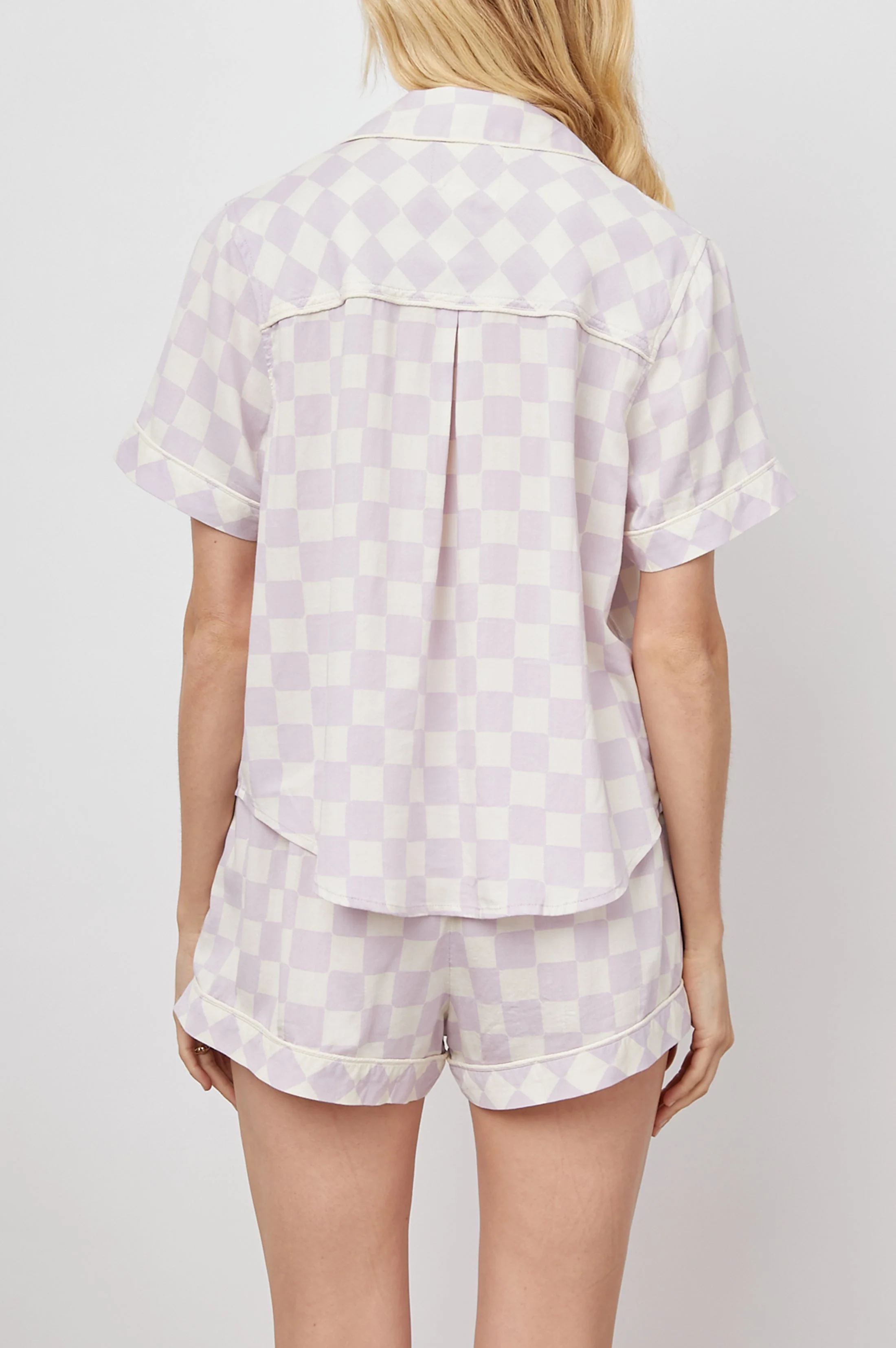 DARCIE PAJAMA SET - LAVENDER CHECKBOARD - Image 4