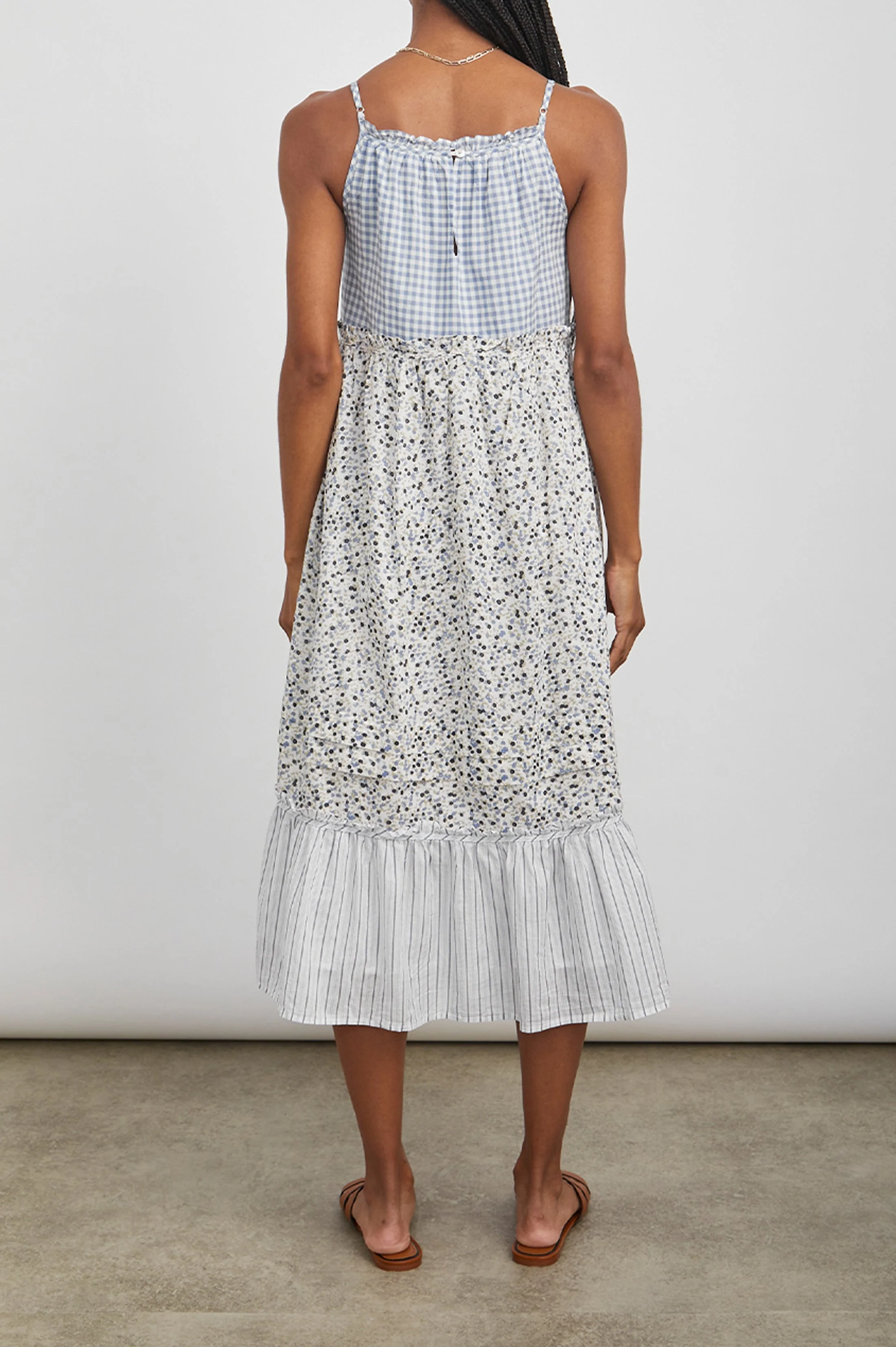 DORA DRESS - FLORAL GINGHAM MIX - Image 3