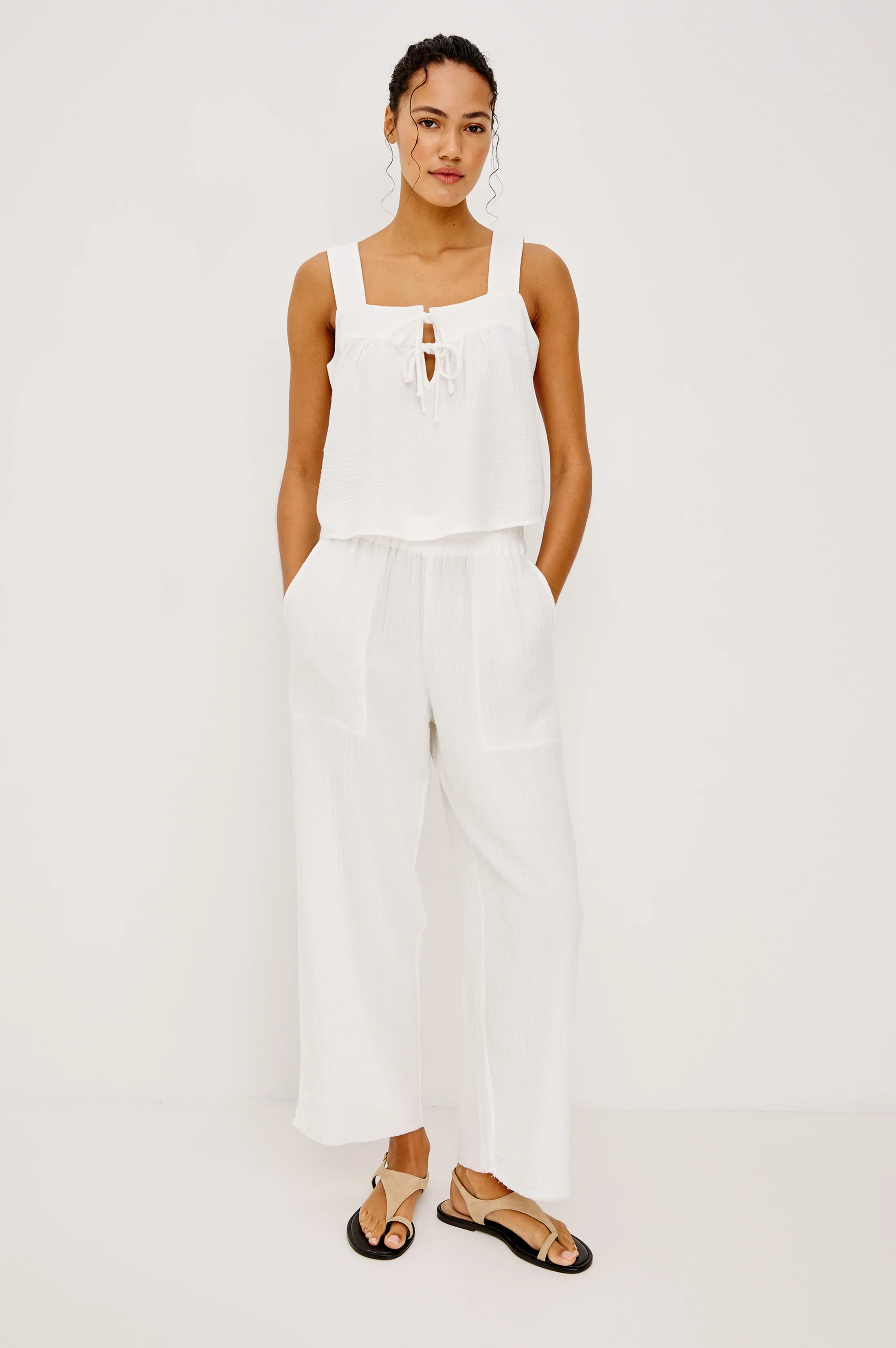 LEON CROP PANT - WHITE - Image 4