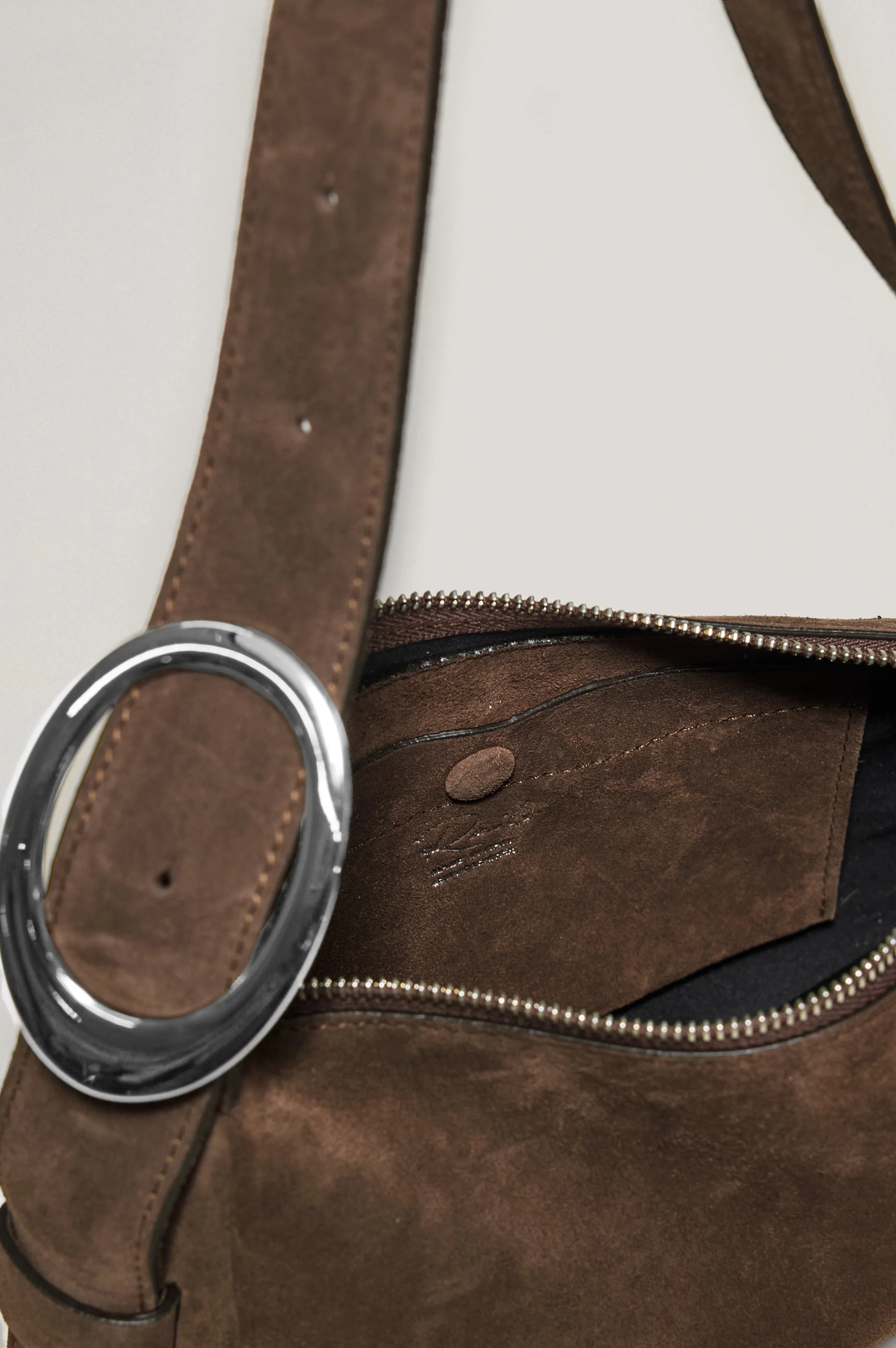 LUCCA SHOULDER BAG - ESPRESSO SUEDE - Image 3