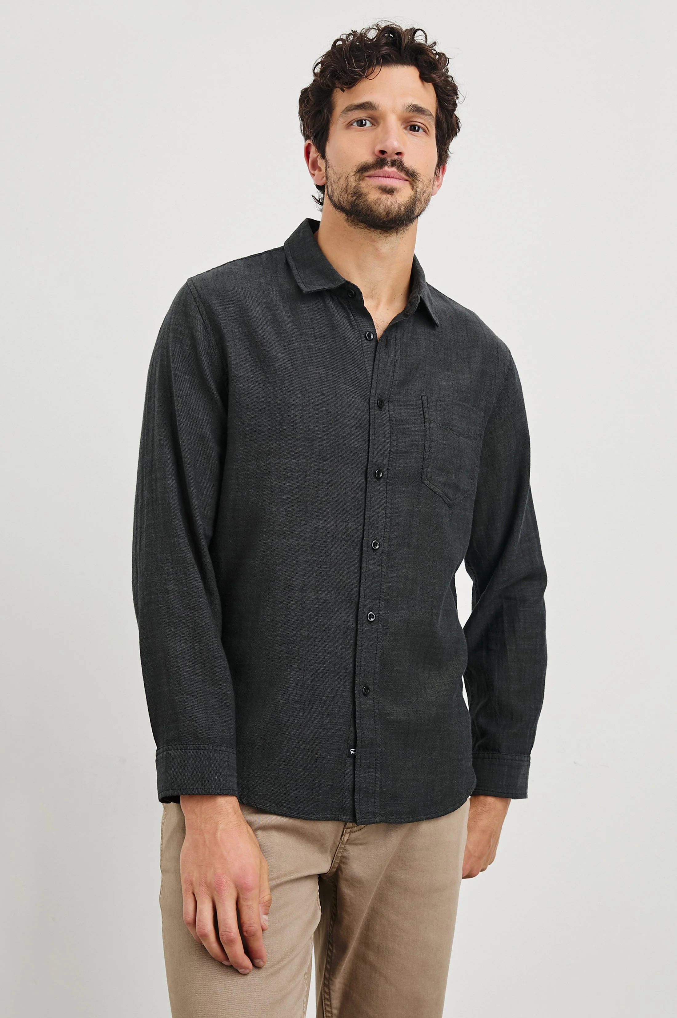 WYATT SHIRT - BLACK CHAMBRAY - Image 6